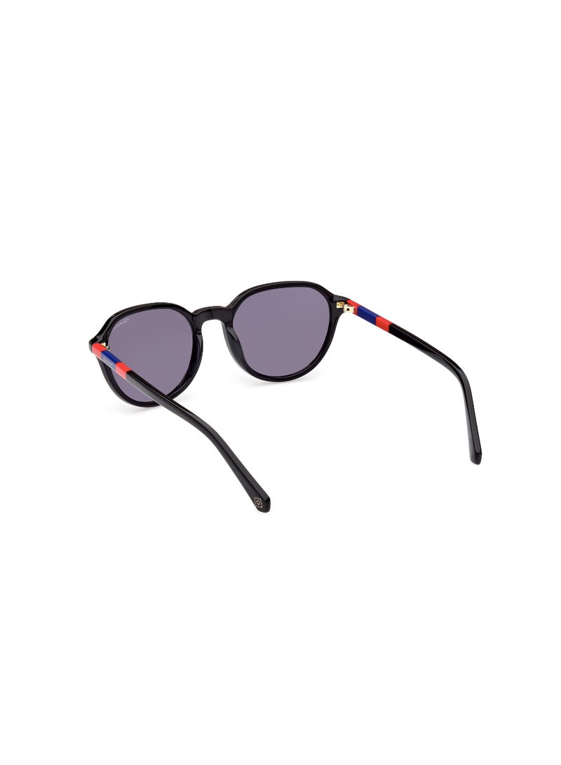 GANT Men's UV Protection Round Shape Acetate Sunglasses GA722401A53 - Lens Size: 53 Mm - Shiny Black - Image 5